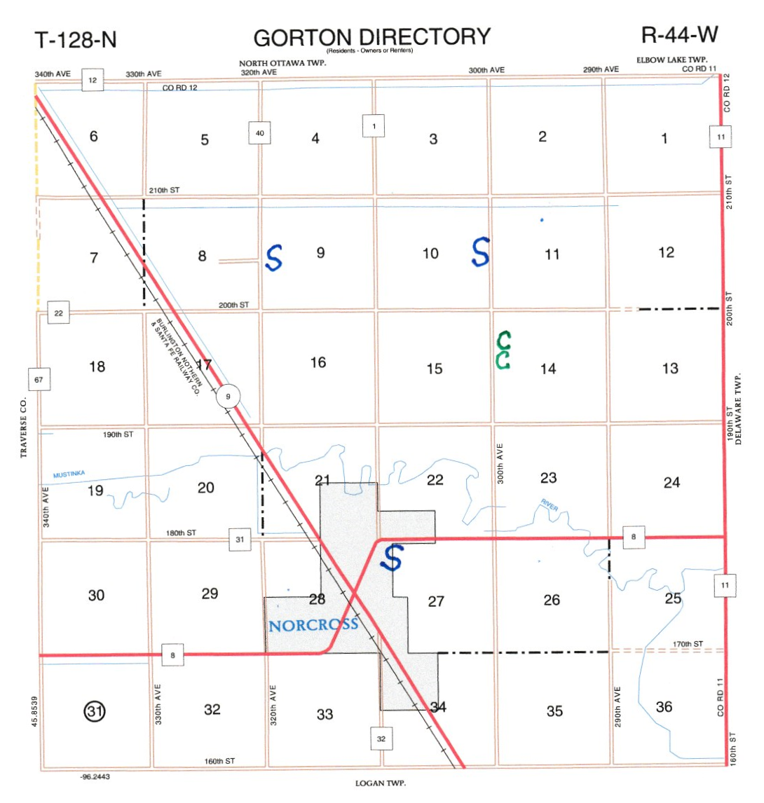 Gorton Township early cemeteries and schools.