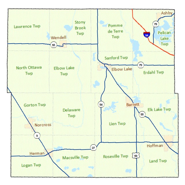 Grant County outline map
