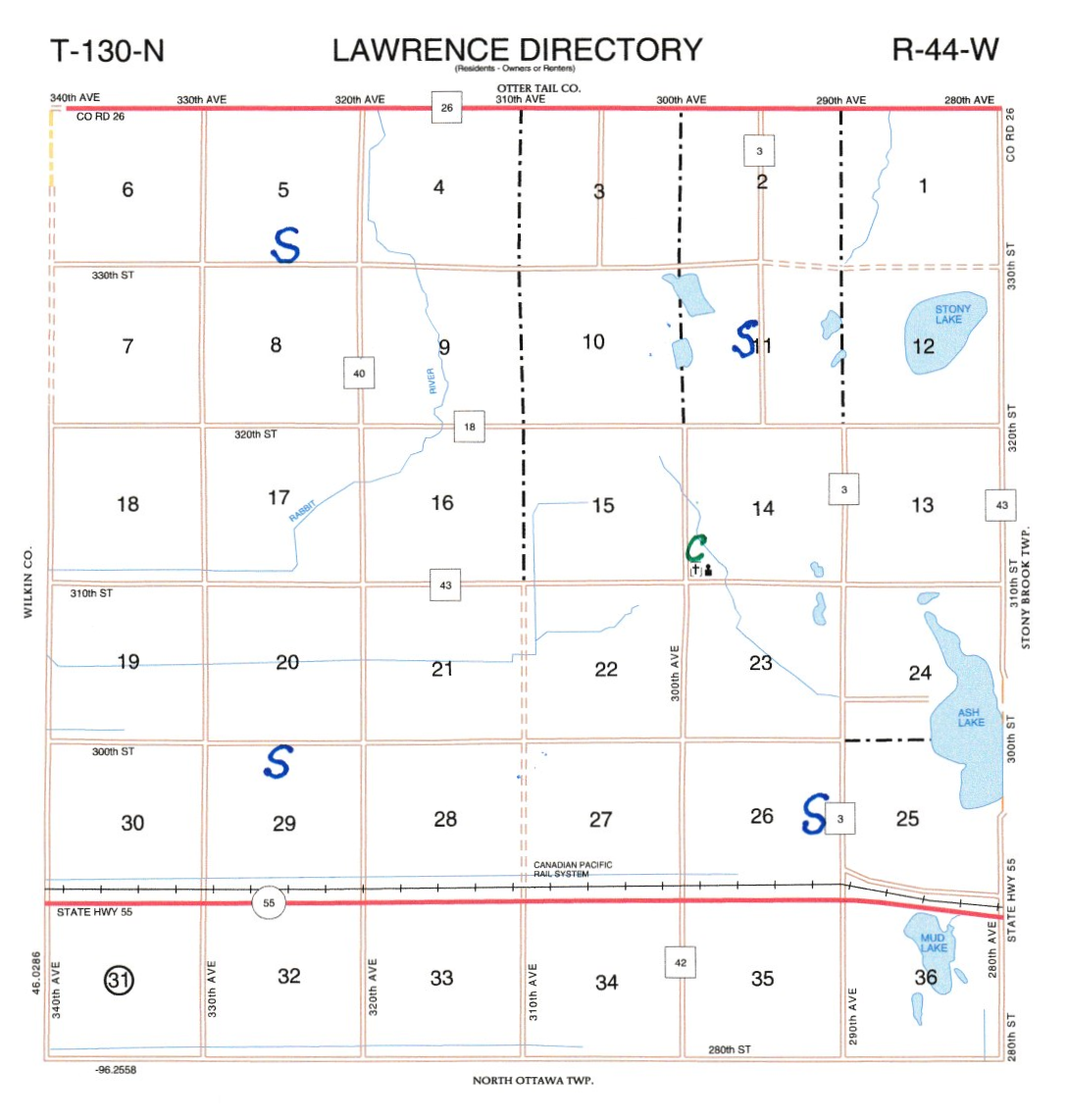 Lawrence Township early cemeteries and schools